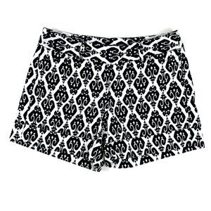 White House Black Market WHBM Women's Fleur-De-Lis Print Cuffed Shorts Size 4